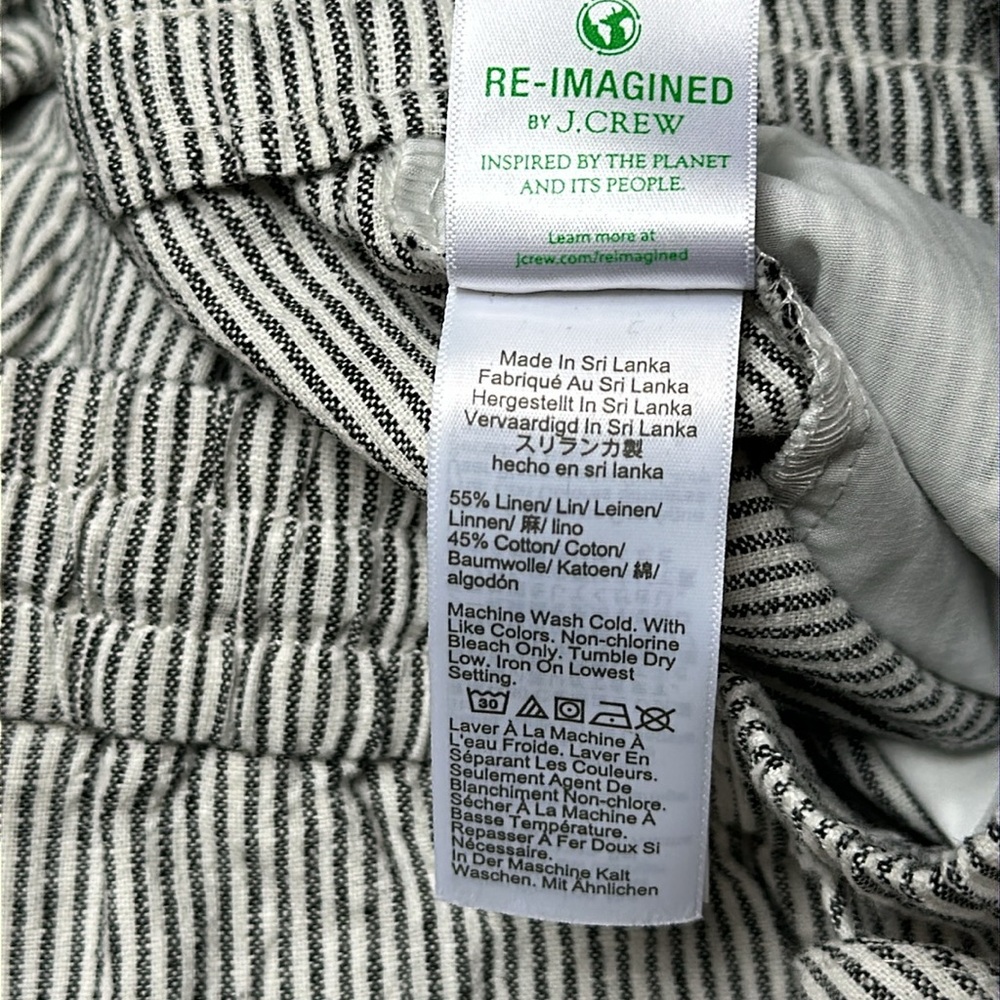 J.Crew NWT Linen/cotton blend striped pants Size 10 - Picture 4 of 6